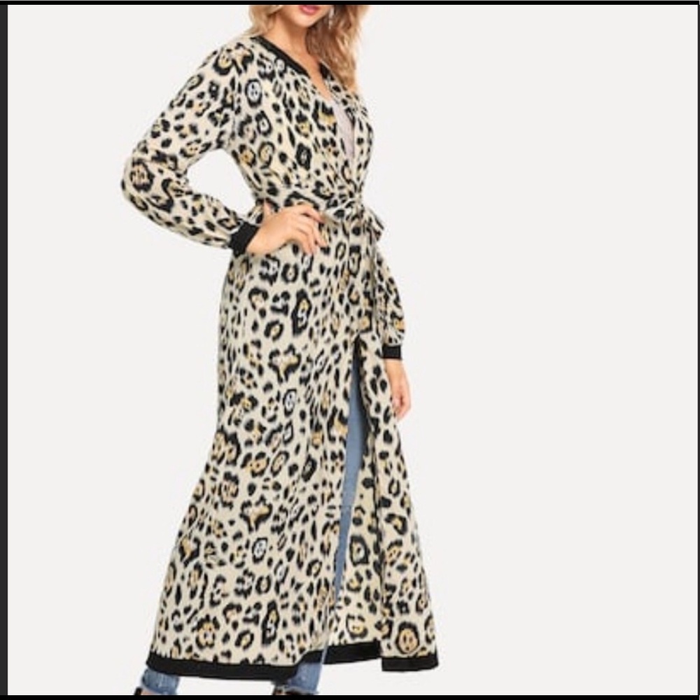 ✨Belted kimono! Women’s leopard. Chic  long duster - Picture 6 of 8